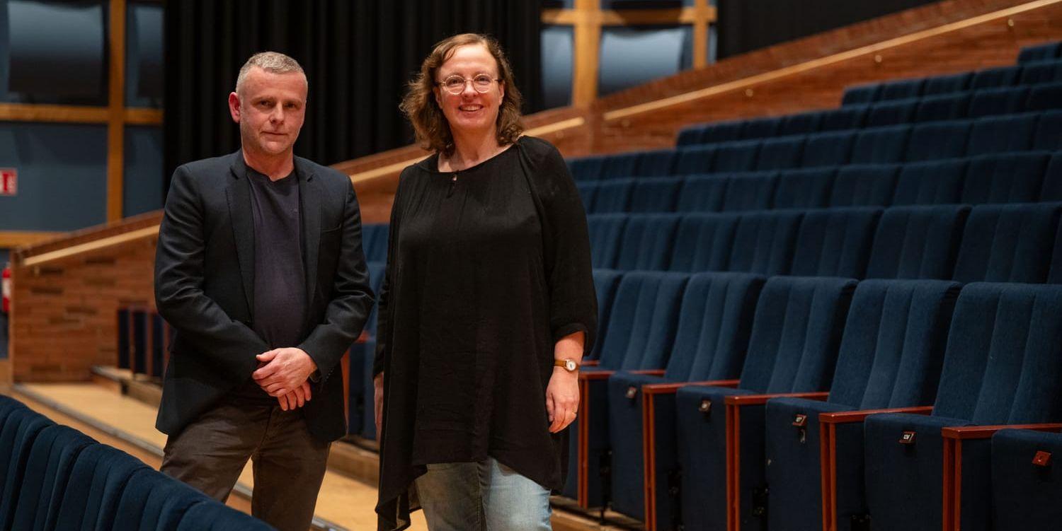 På bild från vänster: Magnus Danielsson, näringslivsutvecklare och Malin Ternestedt, UF-lärare på Lerums gymnasium.